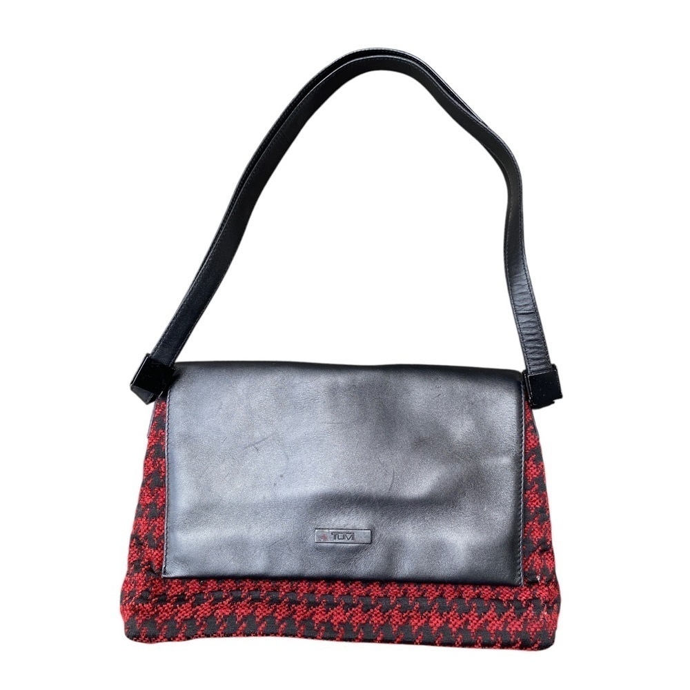 Tumi Red and Black Shoulder Bag with Adjustable Strap‎